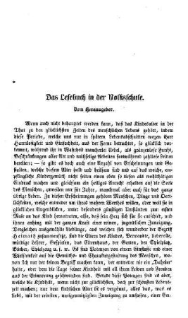 Das Lesebuch in der Volksschule