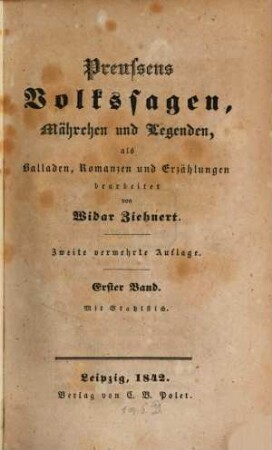 Preußens Volkssagen, Mährchen und Legenden, 1