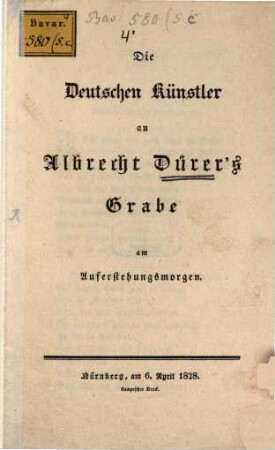 Die Deutschen Künstler an Albrecht Dürer's Grabe am Auferstehungsmorgen