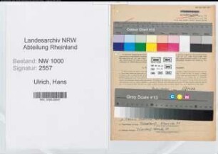 Entnazifizierung Hans Ulrich, geb. 09.02.1894 (Verw.-Beamter)