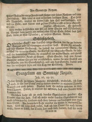 Evangelium am Sonntage Rogate.