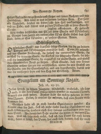 Evangelium am Sonntage Rogate.
