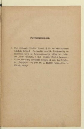 Vorbemerkungen