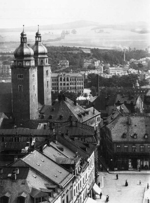 Plauen, Stadtansicht : Plauen. Blick vom Turm des Neuen Rathauses nach Süden