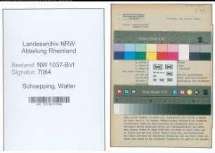 Entnazifizierung Walter Schoepping , geb. 07.02.1909 ()