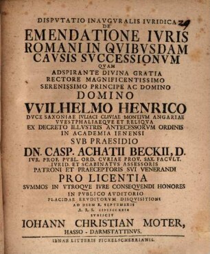 Programma lectioni ausp. J. B. Sackii praemissum : [quo de gravitate testamentorum disscritur]