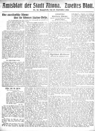 Nummer 39. Zweites Blatt. : Sonnabend, den 26. September 1925