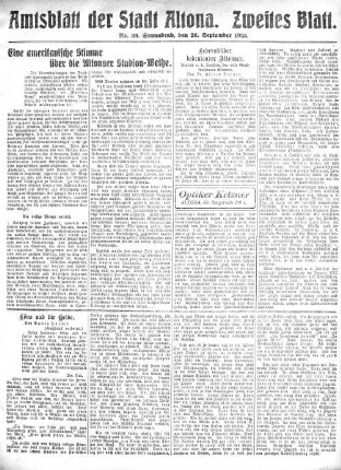 Nummer 39. Zweites Blatt. : Sonnabend, den 26. September 1925