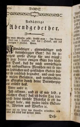 170-178, Andächtige Abendgebether.