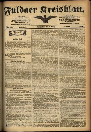Erste Ausgabe vom Samstag, den 06. März 1909.