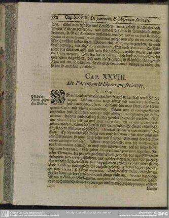 Cap. XXVIII. De Parentum & liberorum societate