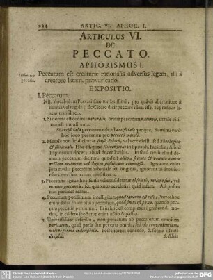 Articulus VI. De Peccato