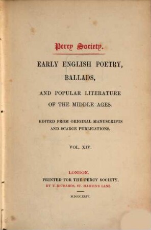Percy Society. 14. 1844