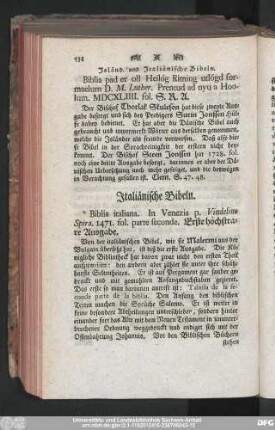 Italiänische Bibeln.