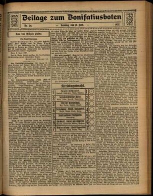 Zweite Ausgabe vom Sonntag, den 12. Juni 1927.