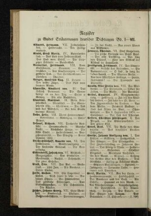 Register zu Gudes Erläuterungen deutscher Dichtungen Bd. I-VII.