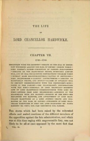 The life of Lord Chancellor Hardwicke; with selections from his correspondence, diaries, speeches, and judgments, 2