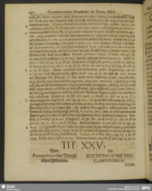 Tit. XXV. Von Recognition der Briefflichen Urkunden
