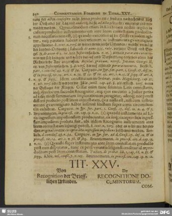 Tit. XXV. Von Recognition der Briefflichen Urkunden