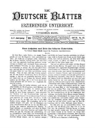 Neue Aufgaben und Ziele des höheren Unterrichts : (Schluß)