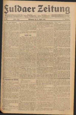 Ausgabe vom Mittwoch, den 15. April 1914.