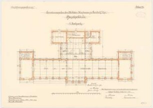 Kaserne, Landeck Erweiterung: Hauptgebäude: Grundriss 1. Obergeschoss 1:100