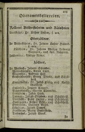 Oberamtskellereien. - K. Spiegel-Manufaktur zu Lohr.