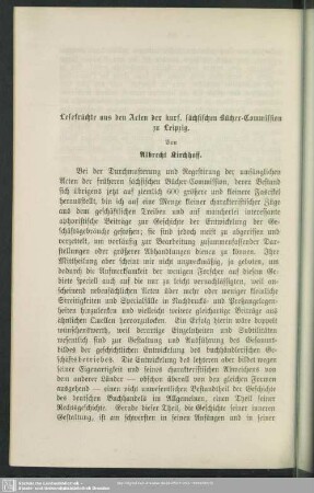 Lesefrüchte aus den Acten des Leipziger Zeitungswesens