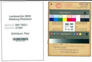 Entnazifizierung Paul Schlickum, geb. 14.12.1888 (Angestellter)