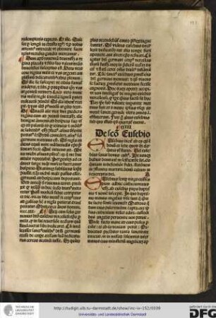 Eusebius dicitur ab eu quod est bonum et sebe quod dicitur eloquentia vel statio vel Eusebius sonat bonus cultus.
