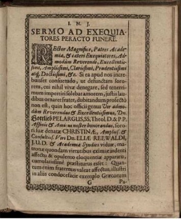 Sermo Ad Exequiatores Peracto Funere
