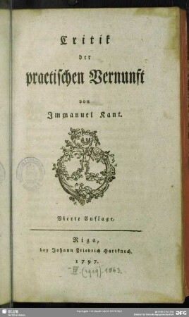 Critik der practischen Vernunft