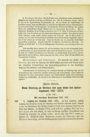 Zweite Periode. Vom Vertrag zu Verdun bis zum Ende des Interregnums, 843-1273