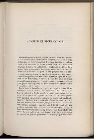 Additions Et Rectifications