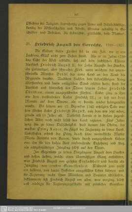 23. Friedrich August der Gerechte. 1768-1827