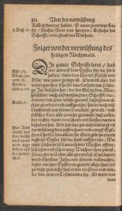 Folget von der verwüstung des heiligen Nachtmals.