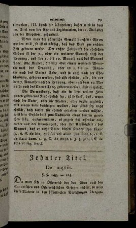 Zehnter Titel. De nuptiis.