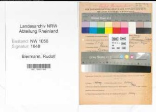 Entnazifizierung Rudolf Biermann , geb. 05.04.1902 (Lehrer)