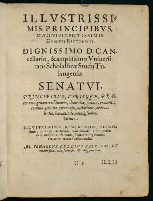 Illustrissimis Principibus, Magnificentissimus...