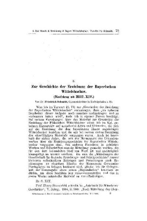 Zur Geschichte der Erziehung der Bayerischen Wittelsbacher : Nachtrag zu MGP.XIV