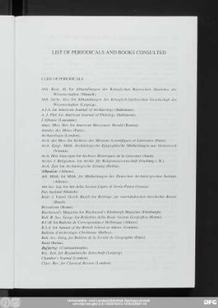 List Of Periodicals And Books Consulted