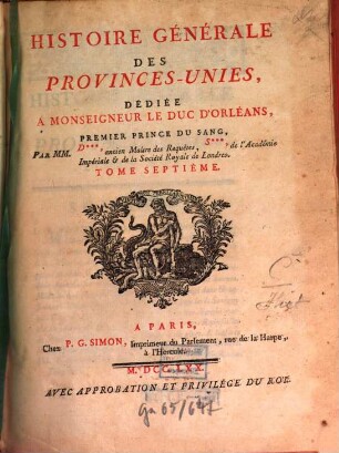 Histoire Générale Des Provinces-Unies. 7