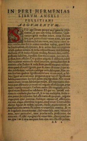 Peri Hermenias Aristotelis Philosophi Peripateticorum principis Libri Dvo