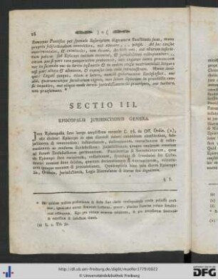 Sectio III. Episcopalis Jurisdictionis Genera.