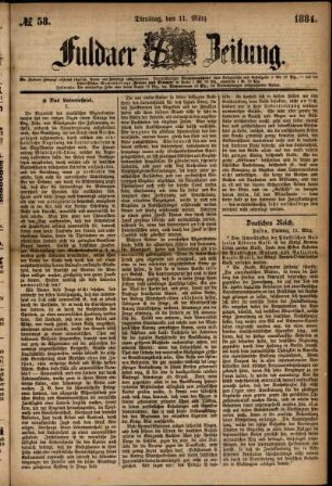 Ausgabe vom Dienstag, den 11. März 1884.