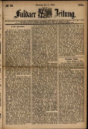 Ausgabe vom Dienstag, den 11. März 1884.