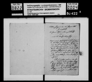 Gutsübergabe des Josef Kempf in Jungnau an seinen Sohn Martin