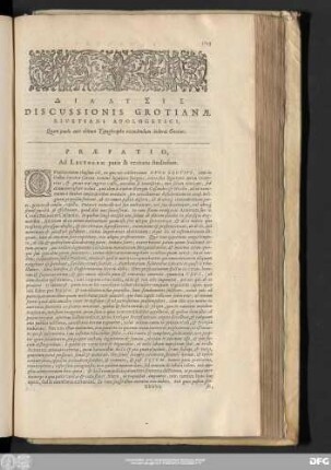 Praefatio, Ad Lectorem pacis & veritatis studiosum.