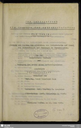 Der Gebirgsdruck als Ursache der Selbstentzündung der Kohle