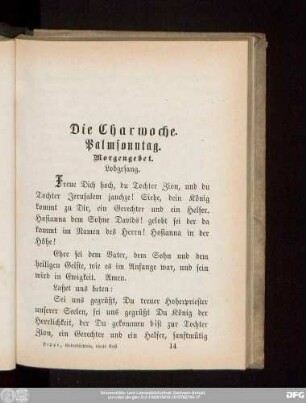 Die Charwoche.
